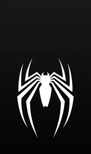 Spider Man White Logo Black Iphone Wallpaper