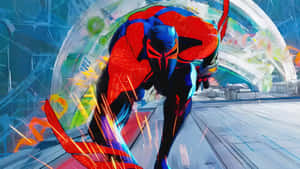 Spider Man2099 Action Pose Wallpaper