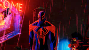 Spider Man2099 Cyberpunk Cityscape Wallpaper