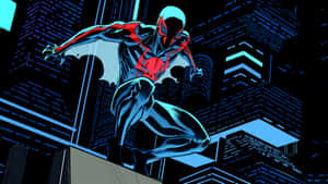 Spider Man2099 Nighttime Swing Wallpaper