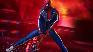Spider Punk Rocking Out Wallpaper