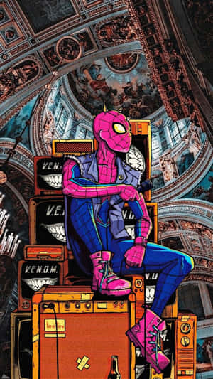 Spider Punk Rocking Out Wallpaper