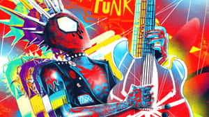 Spider Punk Rocking Out Wallpaper