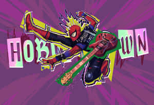 Spider Punk Rocking Out Wallpaper