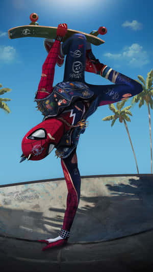 Spider Punk Skateboarding Trick Wallpaper