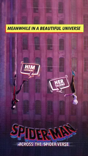 Spider Verse Milesand Gwen Conversation Wallpaper