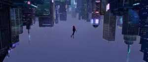 Spider Verse Upside Down Cityscape Wallpaper