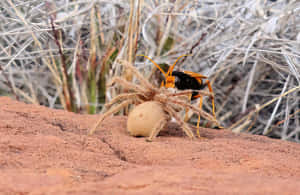 Spider Wasp Hunting Spider Wallpaper