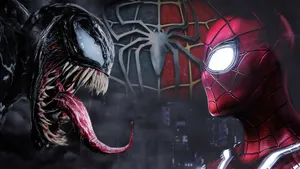 Spiderman And Venom, Two Beloved But Opposing Marvel Characters Wallpaper
