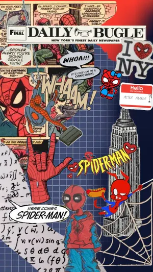 Spiderman Collage Daily Bugle Backdrop Wallpaper