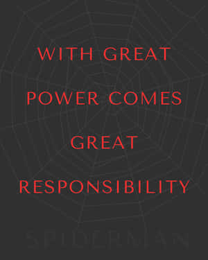 Spiderman Power Responsibility Quote Wallpaper