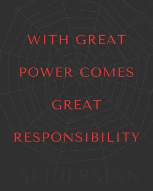 Spiderman Power Responsibility Quote Wallpaper