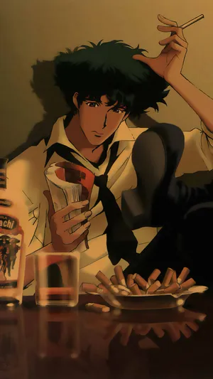 Spike Spiegel Posing In Action Wallpaper