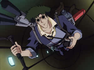 Spike Spiegel Striking A Cool Pose In His Signature Suit. Wallpaper