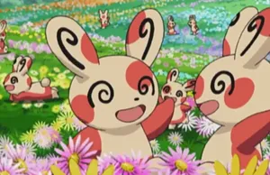 Spinda Enjoying A Day In The Flower Field Wallpaper