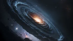 Spiral Galaxy In Deep Space Wallpaper