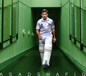 Spirited Cricketer In Action - Pakistan Cricket Team Wallpaper