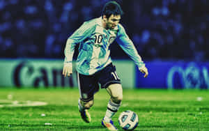 Spirited Soccer Player Mastering The Dribbling Technique Wallpaper