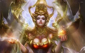 Spiritual Elegance - Illustration Of A Magnificent Priestess Wallpaper