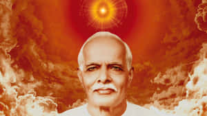 Spiritual Leader Against Orange Sky Wallpaper