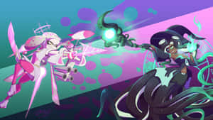 Splatoon 2 Action-packed Battle Scene Wallpaper