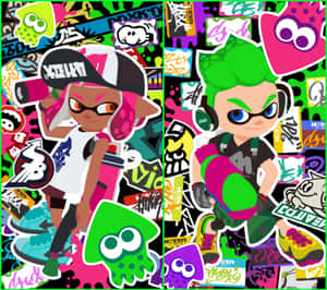 Splatoon 2 Action-packed In-game Battle Wallpaper