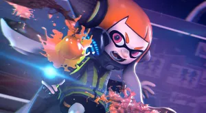 Splatoon3 Inkling Action Shot Wallpaper