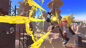 Splatoon3 Inkling Action Shot Wallpaper