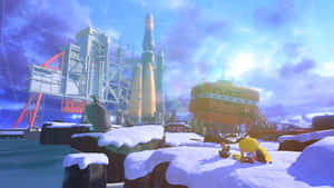 Splatoon3 Wintery Inkopolis Landscape Wallpaper