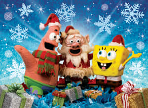 Sponge Bob Christmas Celebration Wallpaper