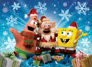 Sponge Bob Christmas Celebration Wallpaper