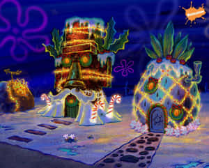 Sponge Bob Christmas Underwater Decorations Wallpaper