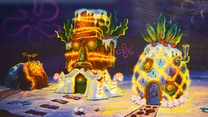 Sponge Bob Christmas Underwater Decorations Wallpaper