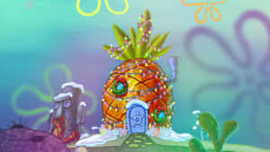 Sponge Bob Pineapple House Christmas Decoration Wallpaper