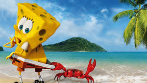 Spongebob And Crab In 3d Wallpaper