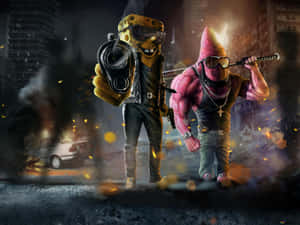 Spongebob And Patrick As Gangsters With Guns Wallpaper