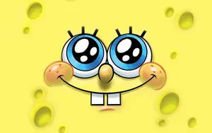 Spongebob Cheerful Face Illustration Wallpaper