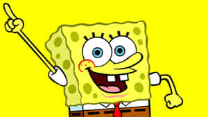 Spongebob Desktop On Yellow Wallpaper