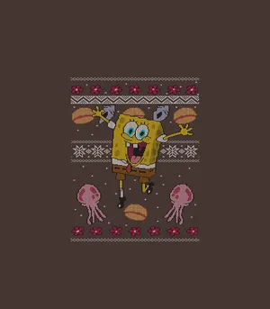 Spongebob Holiday Sweater Pixel Art Wallpaper