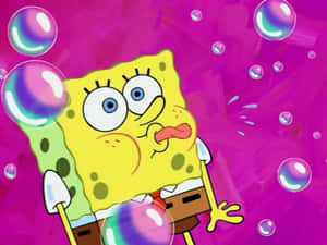 Spongebob Tongue Out With Bubble Anime Wallpaper