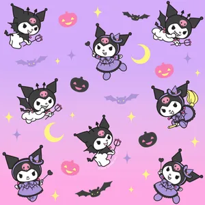 Spooky And Cute Kuromi Halloween Celebration Wallpaper