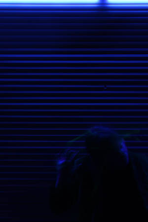 Spooky Blue Blinds Wallpaper