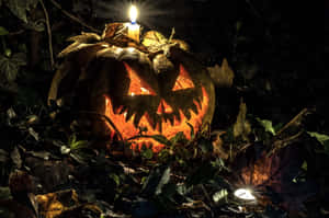 Spooky Candlelit Halloween Wallpaper