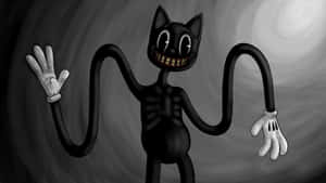 Spooky Cartoon Cat Stares Into Your Soul Wallpaper