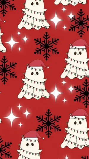 Spooky Christmas Ghosts Wallpaper