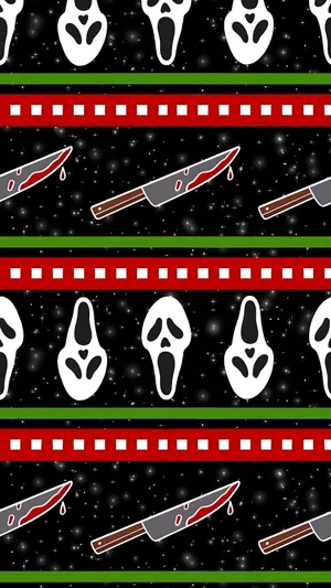 Spooky Christmas Horror Pattern Wallpaper