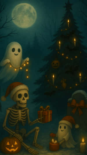 Spooky Christmas Night Wallpaper