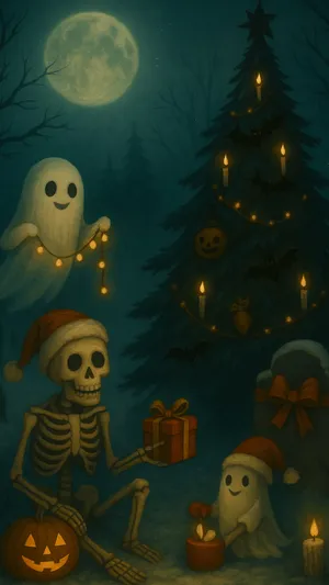 Spooky Christmas Night Wallpaper