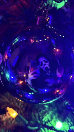 Spooky Christmas Ornament Reflection Wallpaper