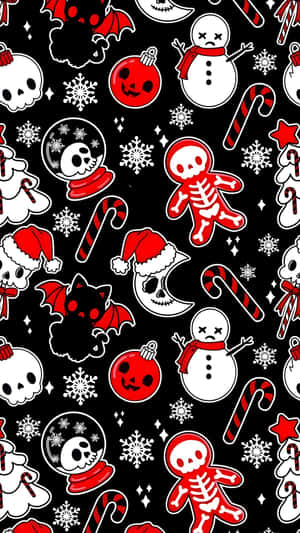 Spooky Christmas Pattern Wallpaper